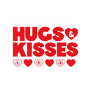 Vinyl Wall Art Decal - Hugs And Kisses - 7" x 12" - Modern Inspirational Quote Sticker For Couples Home Office Boyfriend Girlfriend Bedroom Valentine's Day Decor 1