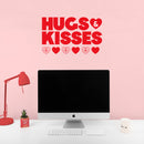 Vinyl Wall Art Decal - Hugs And Kisses - 7" x 12" - Modern Inspirational Quote Sticker For Couples Home Office Boyfriend Girlfriend Bedroom Valentine's Day Decor 3