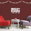 Vinyl Wall Art Decal - Hugs And Kisses - 7" x 12" - Modern Inspirational Quote Sticker For Couples Home Office Boyfriend Girlfriend Bedroom Valentine's Day Decor 2