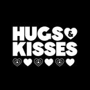 Vinyl Wall Art Decal - Hugs And Kisses - 7" x 12" - Modern Inspirational Quote Sticker For Couples Home Office Boyfriend Girlfriend Bedroom Valentine's Day Decor 1