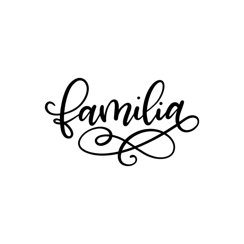 Vinyl Wall Art Decal - Familia - 28" x 16" - Modern Inspirational Word Quote Sticker For Latin Family Home Office Couple Bedroom Living Room Entryway Decor 1