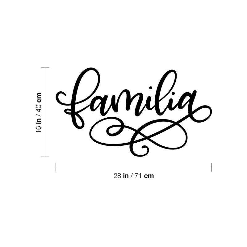 Vinyl Wall Art Decal - Familia - 28" x 16" - Modern Inspirational Word Quote Sticker For Latin Family Home Office Couple Bedroom Living Room Entryway Decor 4