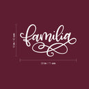 Vinyl Wall Art Decal - Familia - 28" x 16" - Modern Inspirational Word Quote Sticker For Latin Family Home Office Couple Bedroom Living Room Entryway Decor 4