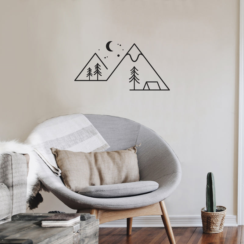 Vinyl Wall Art Decal - Camping - 32.5" x 16.5" - Cute Modern Stickers Design For Home Apartment Kids Bedroom Living Room Playroom Nursery School Decoration 2