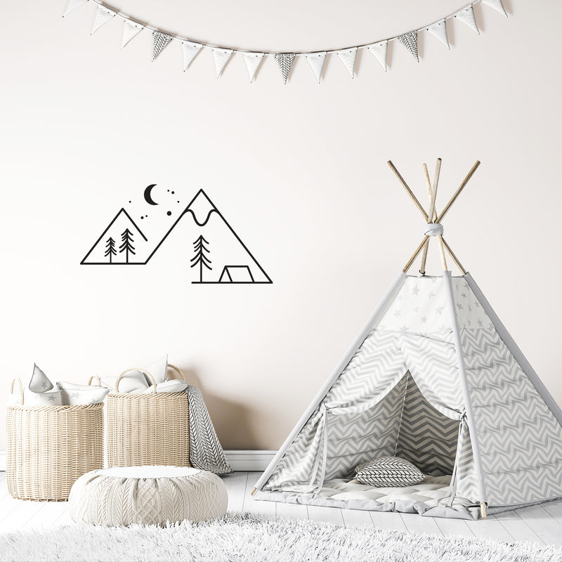 Vinyl Wall Art Decal - Camping - 32.5" x 16.5" - Cute Modern Stickers Design For Home Apartment Kids Bedroom Living Room Playroom Nursery School Decoration 3