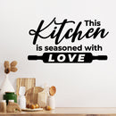 Vinyl Wall Art Decal - This Kitchen Is Seasoned With Love - 14" x 8" - Inspirational Family Quote Sticker For Home Kitchen Dining Room Office Kitchenette Decor 3