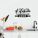 Vinyl Wall Art Decal - This Kitchen Is Seasoned With Love - 14" x 8" - Inspirational Family Quote Sticker For Home Kitchen Dining Room Office Kitchenette Decor 2