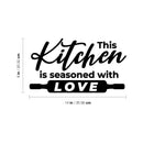 Vinyl Wall Art Decal - This Kitchen Is Seasoned With Love - 14" x 8" - Inspirational Family Quote Sticker For Home Kitchen Dining Room Office Kitchenette Decor 4