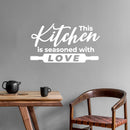 Vinyl Wall Art Decal - This Kitchen Is Seasoned With Love - 14" x 8" - Inspirational Family Quote Sticker For Home Kitchen Dining Room Office Kitchenette Decor 3