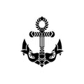 Vinyl Wall Art Decal - Mermaid Decoration - Beach Icons Boat Cute Modern Trendy Anchor Shape Ocean Navy Design For Home Office Living Room Bedroom Store Decor 1