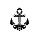 Vinyl Wall Art Decal - Mermaid Decoration - Beach Icons Boat Cute Modern Trendy Anchor Shape Ocean Navy Design For Home Office Living Room Bedroom Store Decor 1