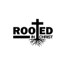 Vinyl Wall Art Decal - Rooted In Christ - 17" x 24" - Modern Inspirational Spiritual Religious Quote Sticker For Home Church Living Room Bedroom Decor 1