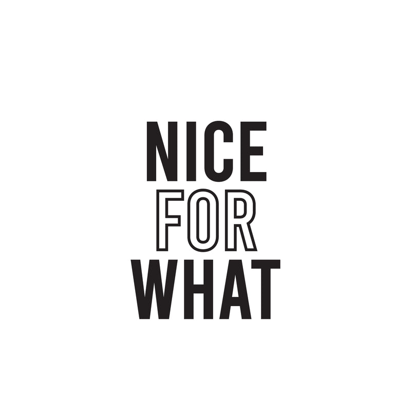 Vinyl Wall Art Decal - Nice For What - 22" x 16.5" - Trendy inspirational Fun Positive Good Vibes Sticker For Home Bedroom Closet Living Room Office Coffee Shop Decor 1