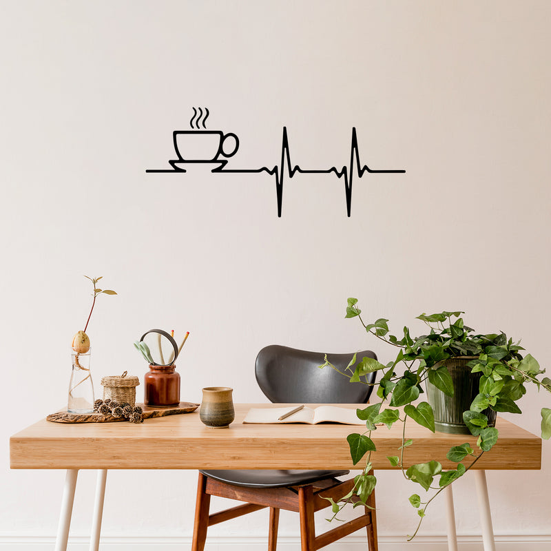 Vinyl Wall Art Decal - Coffee Life - 40" x 17" - Trendy Funny Cafe Quote Sticker For Home Kitchen Bedroom Store Living Room Work Office Kitchenette Decor 2