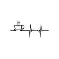 Vinyl Wall Art Decal - Coffee Life - Trendy Heartbeat Cafe Quote Sticker For Home Kitchen Bedroom Store Living Room Work Office Kitchenette Decor 1