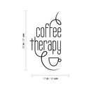 Vinyl Wall Art Decal - Coffee Therapy - 32" x 17" - Modern Inspirational Caffeine Lovers Quote Mug Figure Sticker For Home Office Kitchen Coffee Shop Restaurant Decor 4