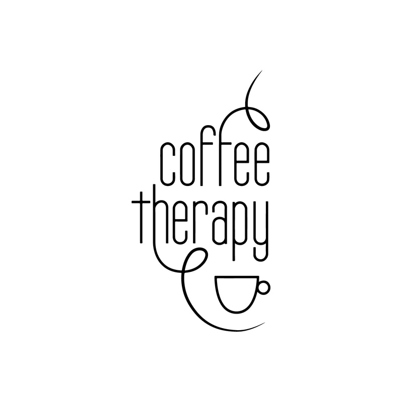 Vinyl Wall Art Decal - Coffee Therapy - Motivational Wall Sticker - Funny Trendy Home Apartment Living Room Office Workplace Business Decor Lifestyle Coffee Lovers Positive Every Day Quote 1