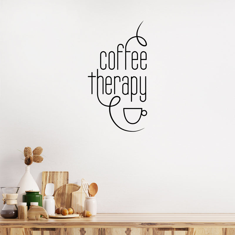 Vinyl Wall Art Decal - Coffee Therapy - Motivational Wall Sticker - Funny Trendy Home Apartment Living Room Office Workplace Business Decor Lifestyle Coffee Lovers Positive Every Day Quote 2