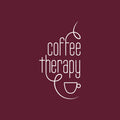 Vinyl Wall Art Decal - Coffee Therapy - 32" x 17" - Modern Inspirational Caffeine Lovers Quote Mug Figure Sticker For Home Office Kitchen Coffee Shop Restaurant Decor 1