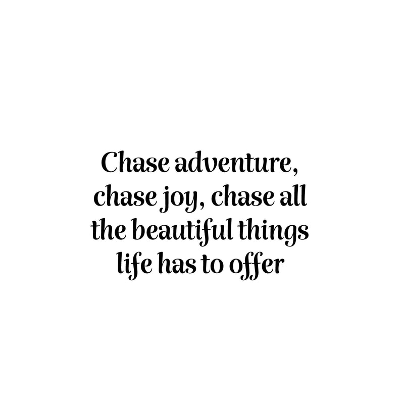 Vinyl Wall Art Decal - Chase Adventure Chase Joy - 15" x 25" - Modern Inspiring Positive Good Vibes Quote Sticker For Home Living Room Kids Bedroom Playroom Classroom School Office Decor 1