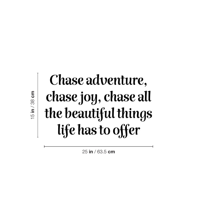 Vinyl Wall Art Decal - Chase Adventure Chase Joy - Modern Inspiring Positive Good Vibes Quote Sticker For Home Living Room Kids Bedroom Playroom Classroom School Office Decor 4