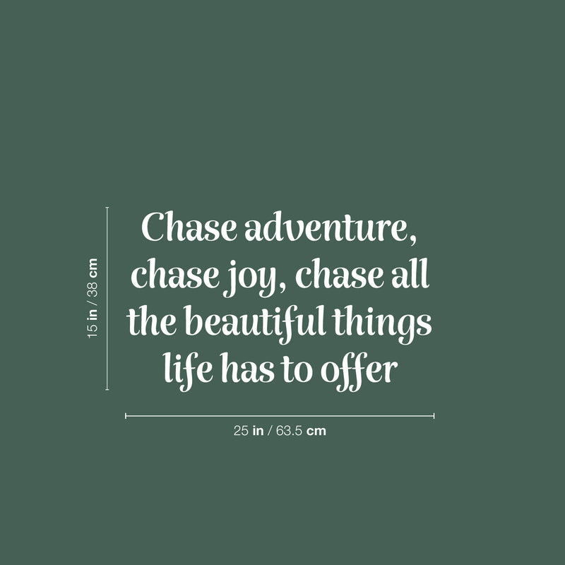 Vinyl Wall Art Decal - Chase Adventure Chase Joy - 15" x 25" - Modern Inspiring Positive Good Vibes Quote Sticker For Home Living Room Kids Bedroom Playroom Classroom School Office Decor 4