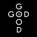 Vinyl Wall Art Decal - God Is Good - 14" x 10" - Modern Inspirational Spiritual Religious Quote Sticker For Home Office Church Living Room Bedroom Decor 1