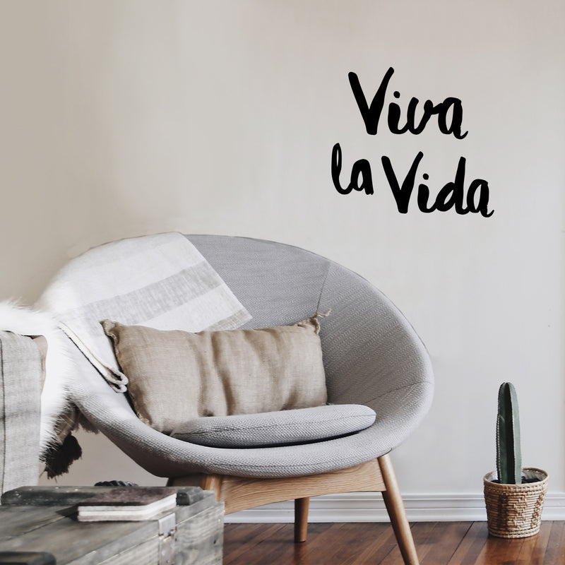 Vinyl Wall Art Decal - Viva La Vida / Live The Life - 13" x 14" - Trendy Inspiring Lovely Optimistic Spanish Quote Sticker For Home Bedroom Closet Living Room Coffee Shop Decor 3