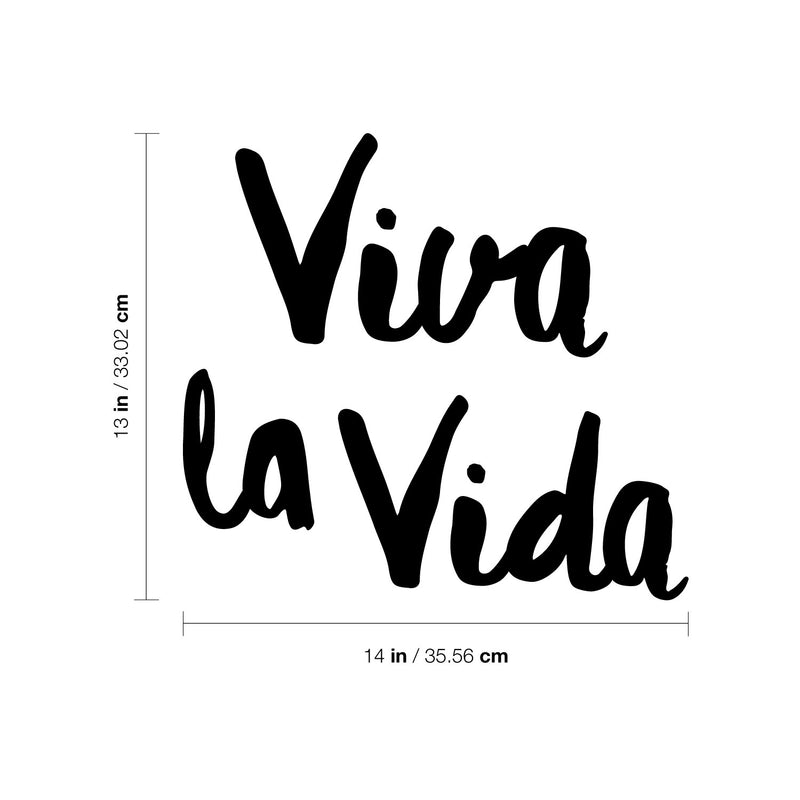 Vinyl Wall Art Decal - Viva La Vida / Live The Life - Trendy Inspiring Lovely Optimistic Spanish Quote Sticker For Home Bedroom Closet Living Room Coffee Shop Decor 4