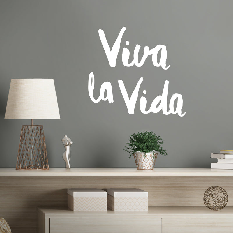 Vinyl Wall Art Decal - Viva La Vida / Live The Life - 13" x 14" - Trendy Inspiring Lovely Optimistic Spanish Quote Sticker For Home Bedroom Closet Living Room Coffee Shop Decor 2