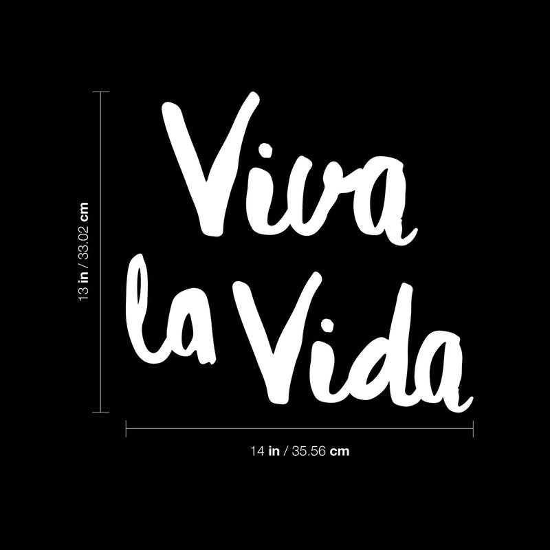 Vinyl Wall Art Decal - Viva La Vida / Live The Life - 13" x 14" - Trendy Inspiring Lovely Optimistic Spanish Quote Sticker For Home Bedroom Closet Living Room Coffee Shop Decor 4