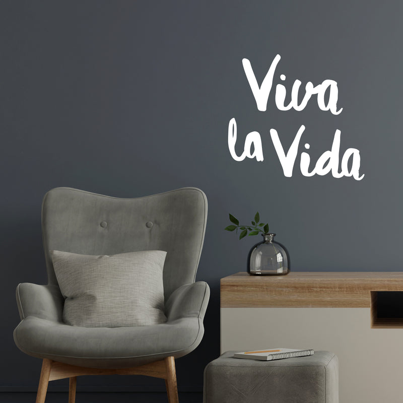 Vinyl Wall Art Decal - Viva La Vida / Live The Life - 13" x 14" - Trendy Inspiring Lovely Optimistic Spanish Quote Sticker For Home Bedroom Closet Living Room Coffee Shop Decor 3