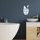 Vinyl Wall Art Decal - Floss And Brush Your Teeth - 8" x 16" - Silhouette Modern Bathroom Quote Sticker For Home Bedroom Dentist Office Kids Room Decor 2