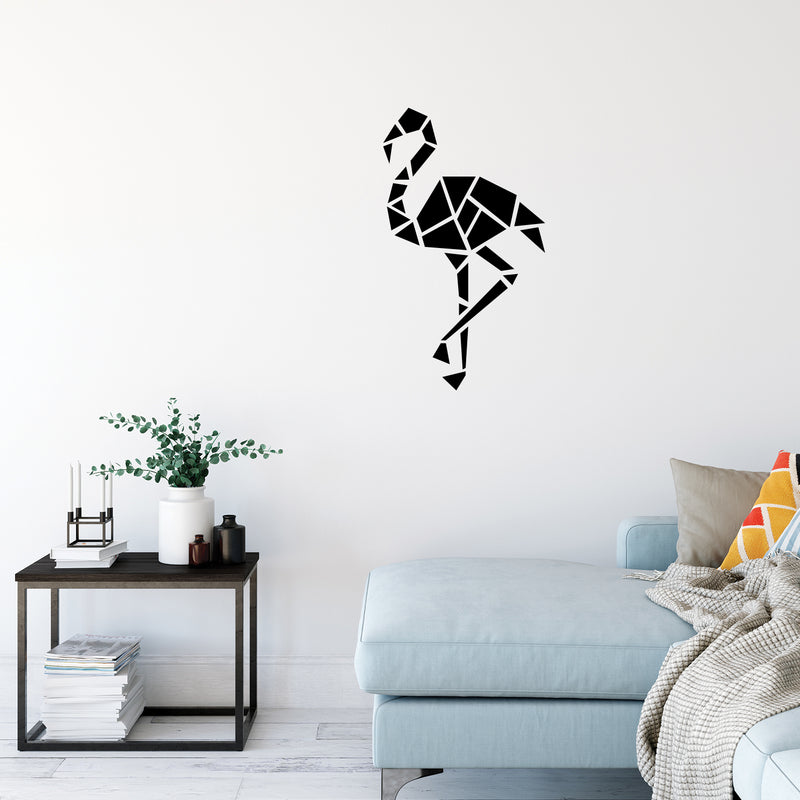 Vinyl Wall Art Decal - Geometric Flamingo - 14" x 24.5" - Modern Sticker Trendy Figures Minimalist Design For Cat Lovers Home Bedroom Living Room Work Office Store Fine Decor 3