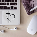 Vinyl Wall Art Decal - Jesus Heart  - 5" x 4" - Inspirational Spiritual Faith Religious For Bedroom Mirror Notebooks Laptops Mugs Thermos Cars Window Bumper Sticker Decor 3