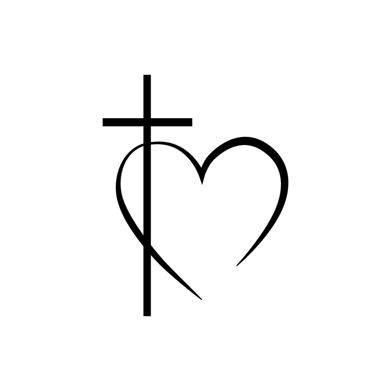 Vinyl Wall Art Decal - Jesus Heart  - 5" x 4" - Inspirational Spiritual Faith Religious For Bedroom Mirror Notebooks Laptops Mugs Thermos Cars Window Bumper Sticker Decor 1