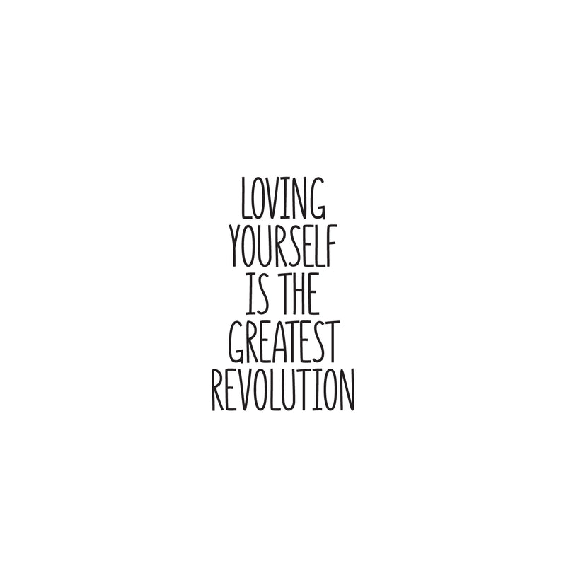 Vinyl Wall Art Decal - Loving Yourself Is The Greatest Revolution - 26.5" x 16" - Modern Motivational Self Love Quote Sticker For Home Office Therapy Living Room Decor 1