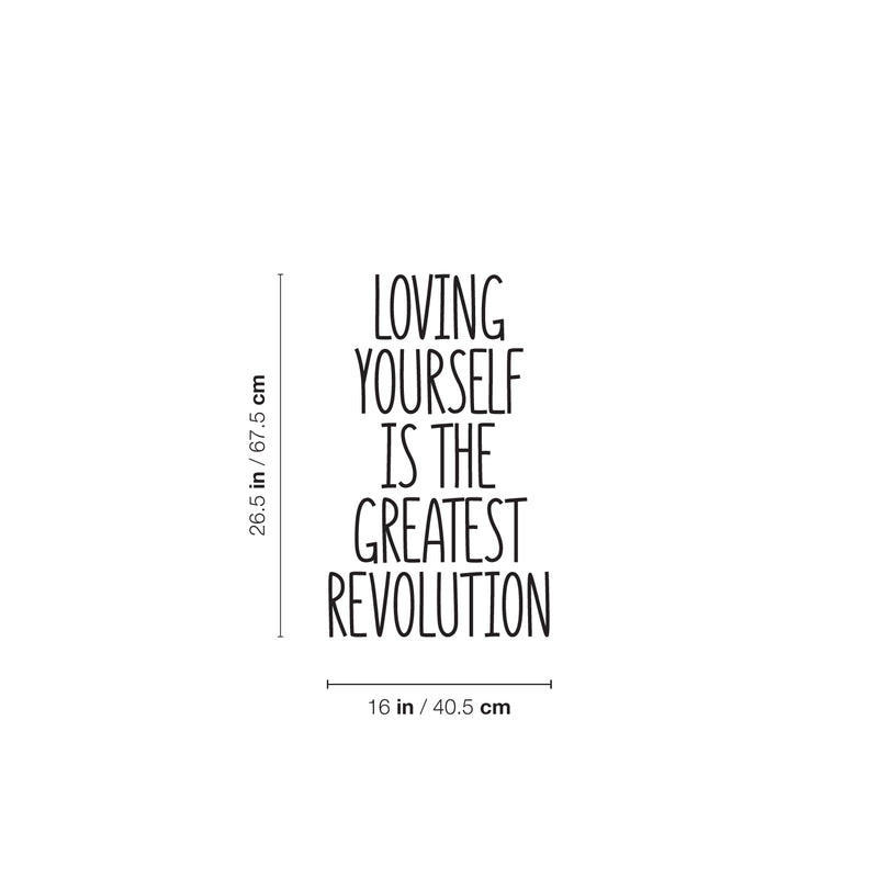 Vinyl Wall Art Decal - Loving Yourself Is The Greatest Revolution - 26.5" x 16" - Modern Motivational Self Love Quote Sticker For Home Office Therapy Living Room Decor 4