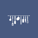 Vinyl Wall Art Decal - Kitchen Utensils - 16.5" x 35.5" - Modern Inspirational Shape Sticker For Home Bedroom Family Room Kitchen Dining Room Restaurant Decor 1