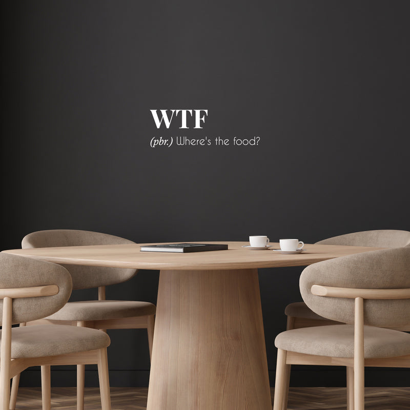 Vinyl Wall Art Decal - Where's The Food - Trendy Funny Quote Sticker For Home Living Room Kitchen Dining Room Restaurant Coffee Shop Storefront Decor 5