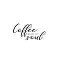 Vinyl Wall Art Decal - Coffee Warms The Soul - 15. Trendy Funny Lovely Caffeine Quote Sticker For Home Living Room Kitchen Office Coffee Shop Restaurant Storefront Decor 1