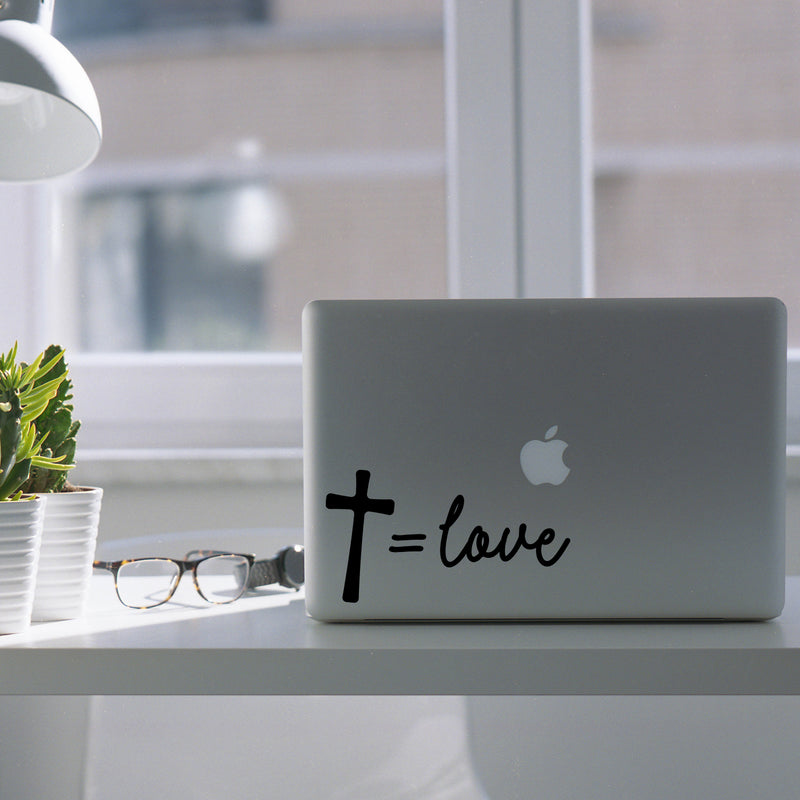 Vinyl Wall Art Decal - Jesus Love  - 4" x 8" - Inspirational Spiritual Faith Religious For Bedroom Mirror Notebooks Laptops Mugs Thermos Cars Window Bumper Sticker Decor 2