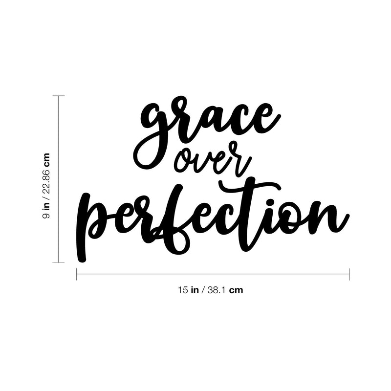 Vinyl Wall Art Decal - Grace Over Perfection - 9" x 15" - Modern Spiritual Lovely Inspirational Quote Sticker For Home Bedroom Closet Family Room Coffee Shop Religious Center Decor 4