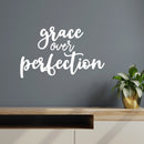 Vinyl Wall Art Decal - Grace Over Perfection - Modern Spiritual Lovely Inspirational Quote Sticker For Home Bedroom Closet Family Room Coffee Shop Religious Center Decor 5