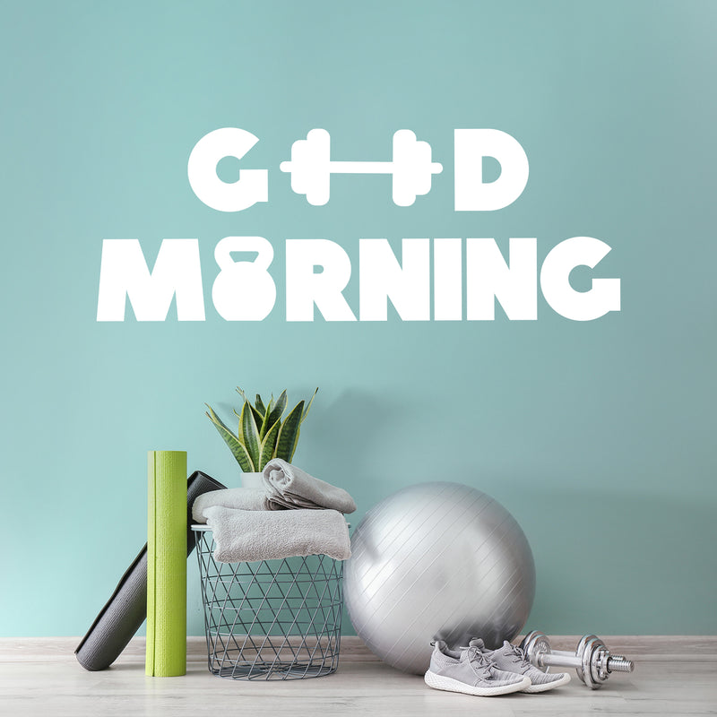 Vinyl Wall Art Decal - Good Morning - 16" x 43" - Trendy Motivational Positive Healthy Quote Sticker For Home Work oust Room School Classroom Office Gym Fitness Lifestyle Decor 2