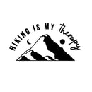 Vinyl Wall Art Decal - Hiking Is My Therapy - - Trendy Fun Motivational Mountains Design Sticker For Laptops Notebooks Mugs Thermos Car Windows Bumpers Door Storefront Decor 1