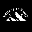 Vinyl Wall Art Decal - Hiking Is My Therapy - 4" x 7.5" - Trendy Fun Motivational Mountains Design Sticker For Laptops Notebooks Mugs Thermos Car Windows Bumpers Door Storefront Decor 1