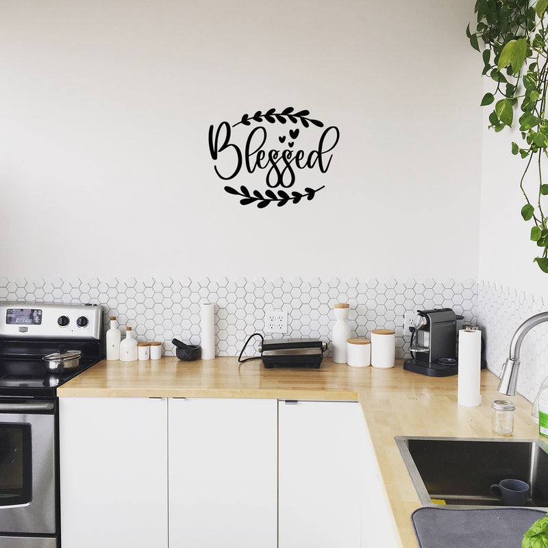 Vinyl Wall Art Decal - Blessed - 17" x 22" - Modern Inspirational Lovely Quote Sticker For Home Closet Kids Nursery Playroom Family Room Daycare Kindergarten Classroom Decor 3