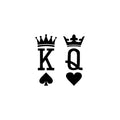 Vinyl Wall Art Decal - King and Queen - - Modern Card Deck Design Sticker For Bedroom Mirror Make Up Notebooks Laptops Mugs Thermos Car Bumpers Windows Decor 1