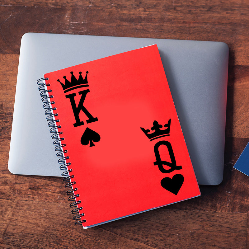 Vinyl Wall Art Decal - King and Queen - 6" x 5.7" - Modern Card Deck Design Sticker For Bedroom Mirror Make Up Notebooks Laptops Mugs Thermos Car Bumpers Windows Decor 2